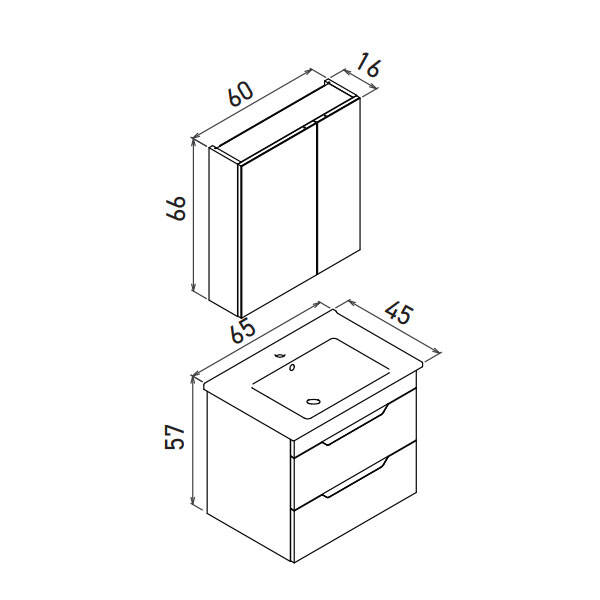 Orka Lena 65 cm Banyo Dolabı - 2