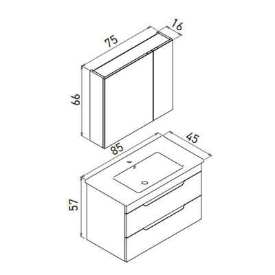 Orka Lena 85 cm Banyo Dolabı - 2