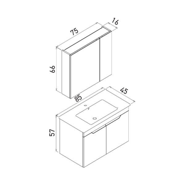 Orka Lena 85 cm Banyo Dolabı - 2