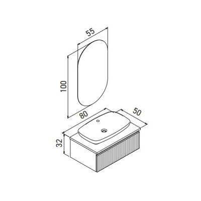 Orka Lentia Thermold 80 cm Banyo Dolabı - 9
