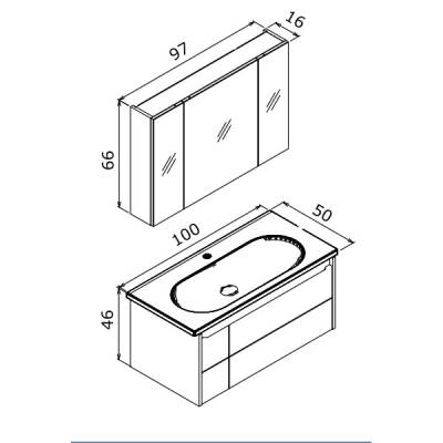 Orka Likya 100 cm Banyo Dolabı - 3