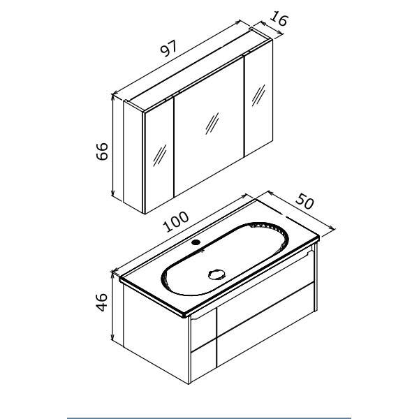 Orka Likya 100 cm Banyo Dolabı - 3