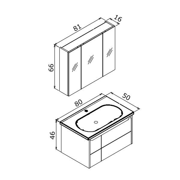 Orka Likya 80 cm Banyo Dolabı - 4