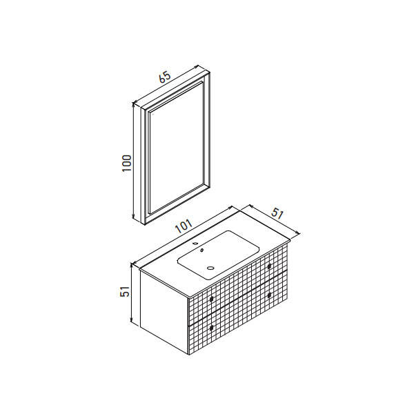 Orka Lipari 100 cm Asma Banyo Dolabı - 4