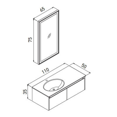 Orka Lisbon 110 CM Mat Banyo Dolabı - 4