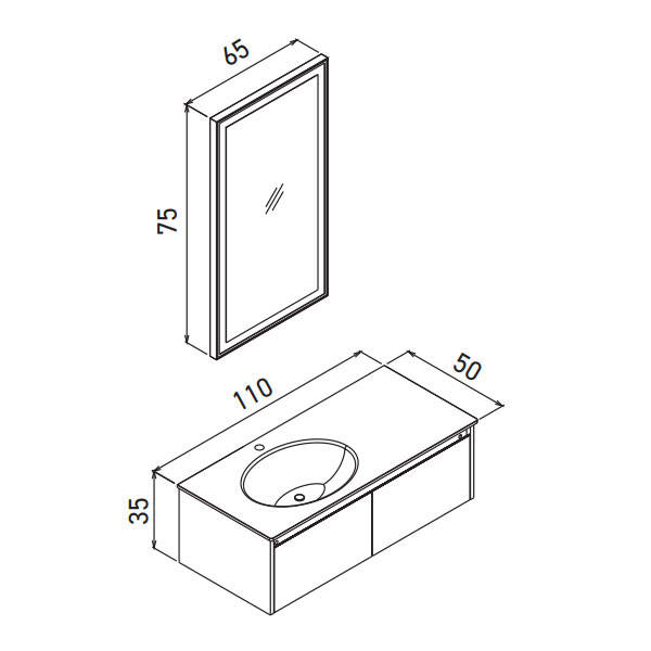 Orka Lisbon 110 CM Mat Banyo Dolabı - 4