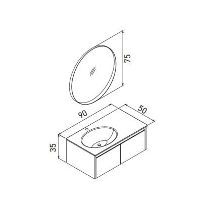 Orka Lisbon 90 CM Mat Banyo Dolabı - 5