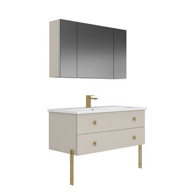 Orka Milazzo Ayna Dolaplı 100 cm Ayaklı Banyo Dolabı - Orka