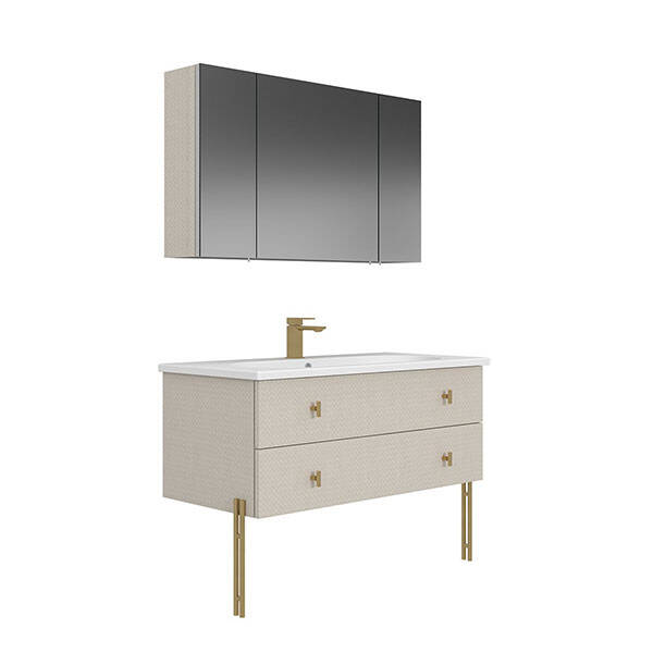 Orka Milazzo Ayna Dolaplı 100 cm Ayaklı Banyo Dolabı - 1