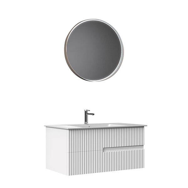 Orka Moonlight Çğift Çekmeceli, Serammik Lavabolu 70 cm Takım - 1