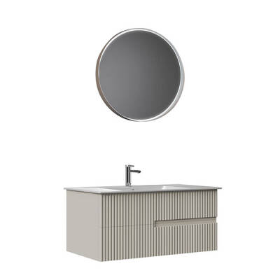 Orka Moonlight Çğift Çekmeceli, Serammik Lavabolu 70 cm Takım - 3