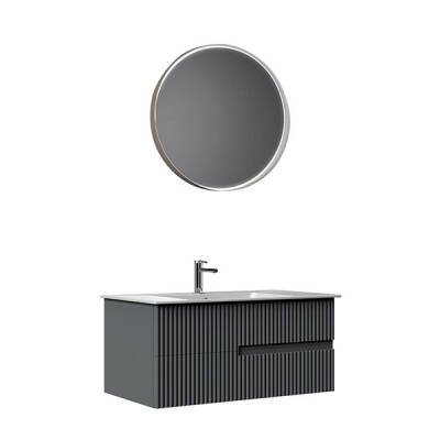 Orka Moonlight Çğift Çekmeceli, Serammik Lavabolu 70 cm Takım - 4