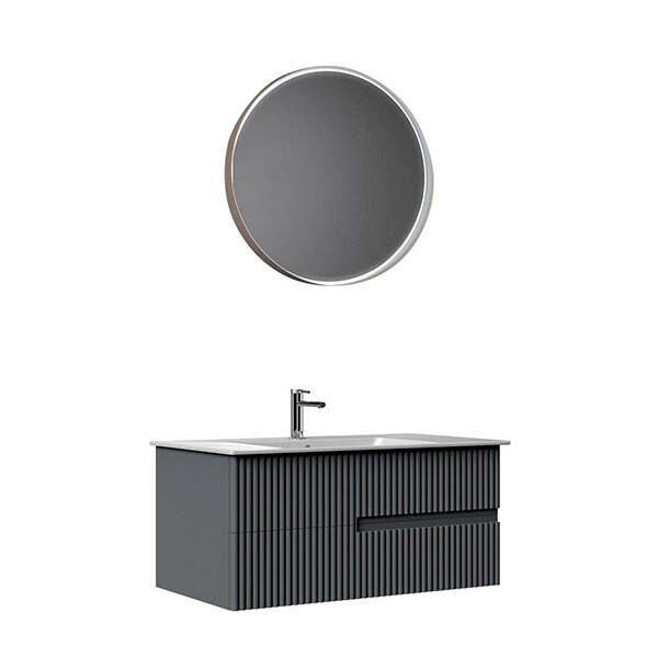Orka Moonlight Çğift Çekmeceli, Serammik Lavabolu 70 cm Takım - 4