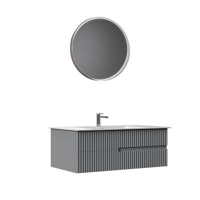 Orka Moonlight Çift Çekmeceli, Seramik Lavabolu 120 cm Banyo Dolabı - 2