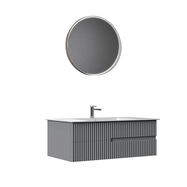 Orka Moonlight Çift Çekmeceli, Seramik Lavabolu 120 cm Banyo Dolabı - 2