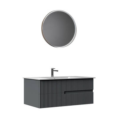 Orka Moonlight Çift Çekmeceli, Seramik Lavabolu 120 cm Banyo Dolabı - 4