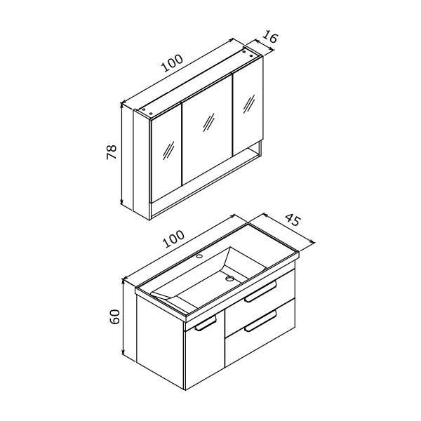 Orka Nova 100 cm Banyo Dolabı - 4