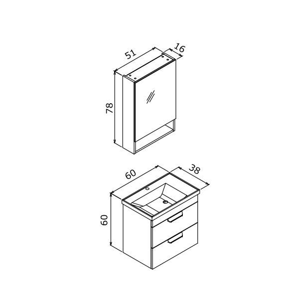 Orka Nova 60 cm Banyo Dolabı - 4