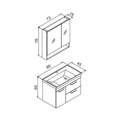 Orka Nova 80 cm Banyo Dolabı - 3