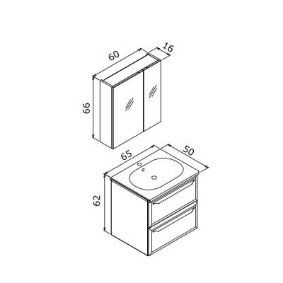 Orka Nuvola 65 cm Banyo Dolabı - 6