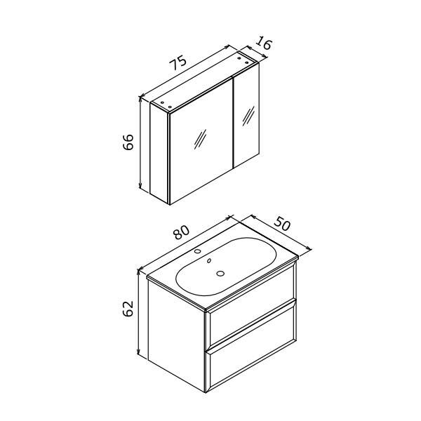 Orka Nuvola 80 cm Banyo Dolabı - 7