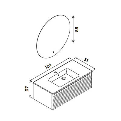 Orka Olbia Termold 100 cm Banyo Dolabı - 5