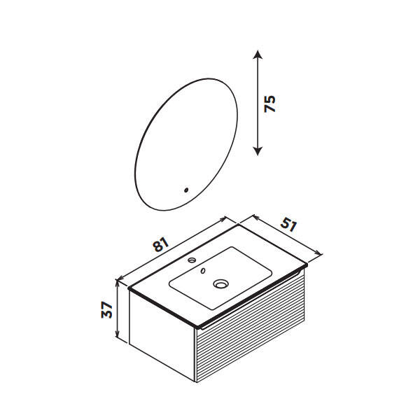Orka Olbia Termold 80 cm Banyo Dolabı - 5