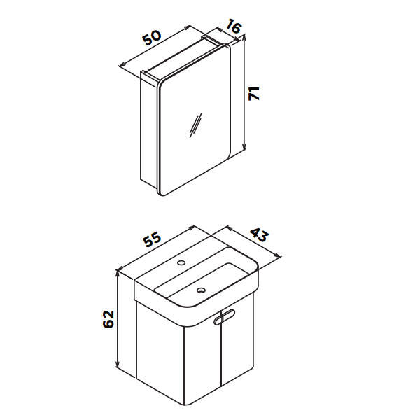 Orka Orbit 55 cm Banyo Dolabı - 5
