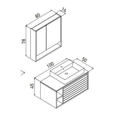 Orka Prato 100 cm Banyo Dolabı - 2