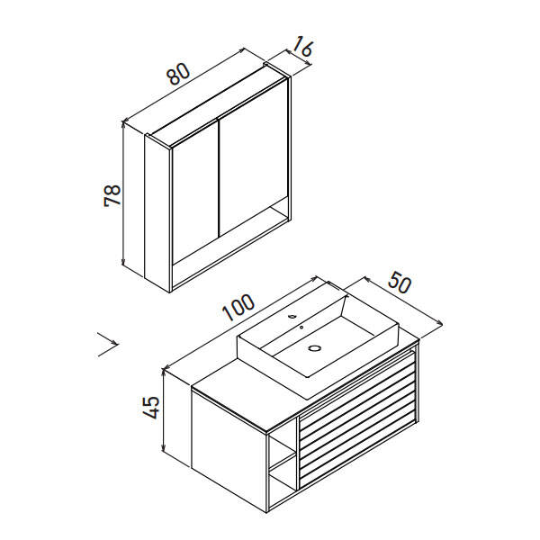 Orka Prato 100 cm Banyo Dolabı - 2