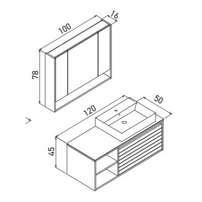 Orka Prato 120 cm Banyo Dolabı - 2