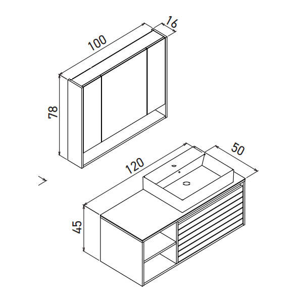 Orka Prato 120 cm Banyo Dolabı - 2