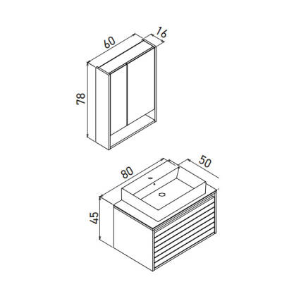Orka Prato 80 cm Banyo Dolabı - 3