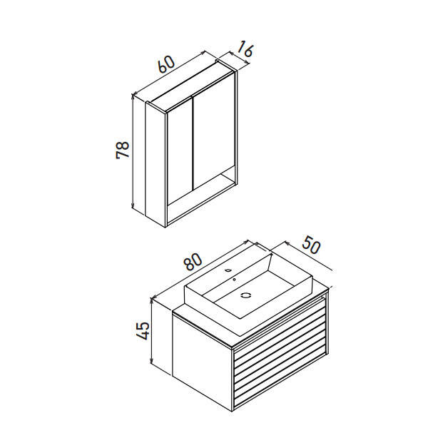 Orka Prato 80 cm Banyo Dolabı - 3