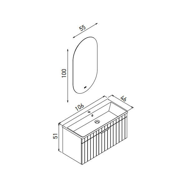 Orka Procida Thermold 105 cm Banyo Dolabı - 5