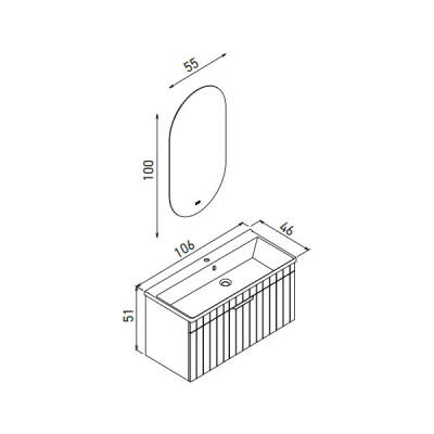 Orka Procida Thermold 105 cm Banyo Dolabı - 7