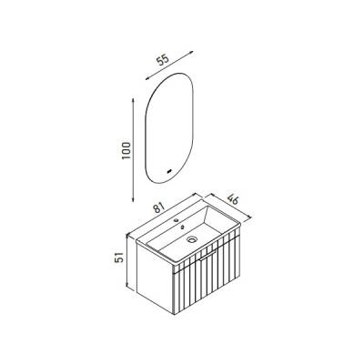 Orka Procida Thermold 80 cm Banyo Dolabı - 6