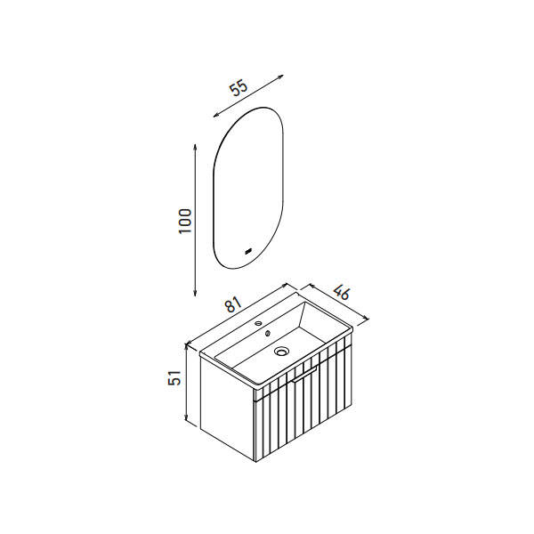Orka Procida Thermold 80 cm Banyo Dolabı - 7