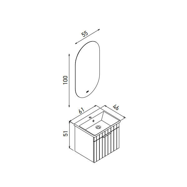 Orka Procida Thermold 60 cm Banyo Dolabı - 6