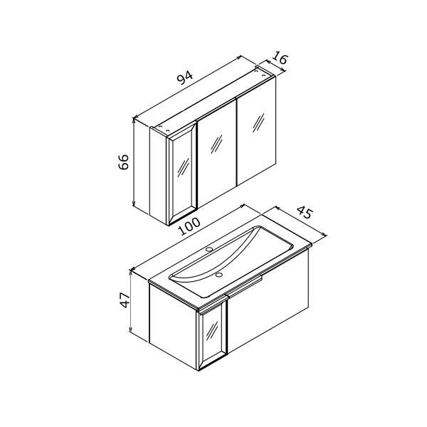 Orka Pure 100 cm Banyo Dolabı - 8
