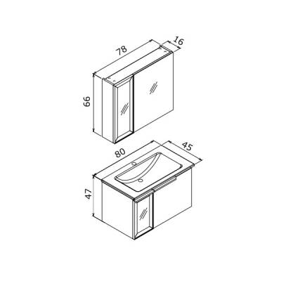 Orka Pure 80 cm Banyo Dolabı - 8
