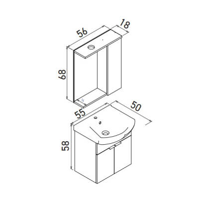 Orka Purus 55 cm Asma Banyo Dolabı - 4