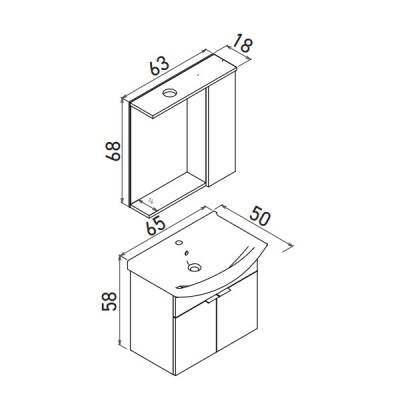 Orka Purus 65 cm Asma Banyo Dolabı - 3