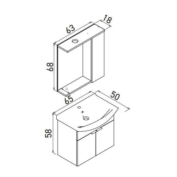 Orka Purus 65 cm Asma Banyo Dolabı - 3