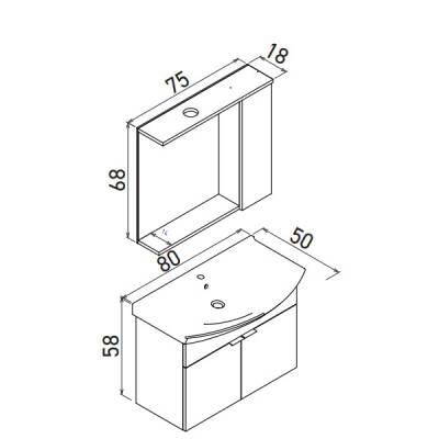 Orka Purus 80 cm Asma Banyo Dolabı - 4