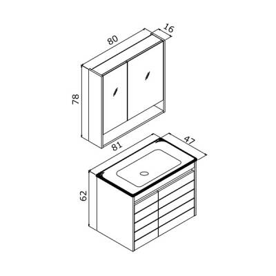 Orka Ricato 80 cm Banyo Dolabı - 2