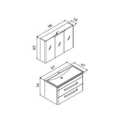 Orka Rose 100 cm Banyo Dolabı - 5