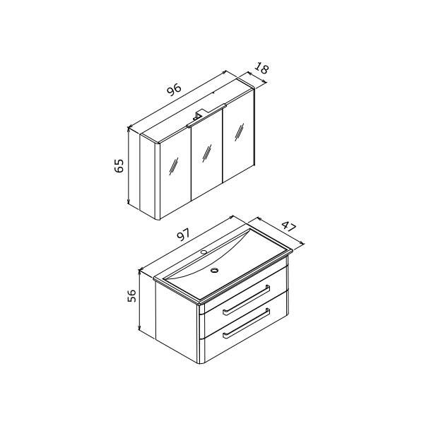 Orka Rose 100 cm Banyo Dolabı - 6