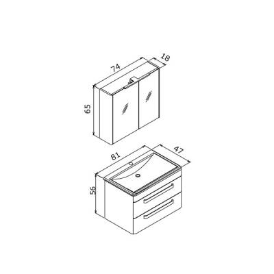 Orka Rose 80 cm Banyo Dolabı - 5