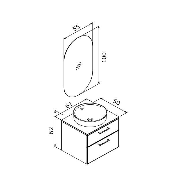 Orka Salerno 60 cm Banyo Dolabı - 4